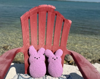 Crochet Planetary Purple Sparkle Peep Bunny Stuffed Animal Pillow