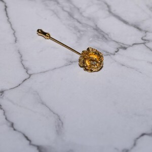 Vintage Gold Tone Blume Pin mit Strass