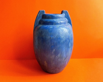 Jarrón azul Pierrefonds de la década de 1920