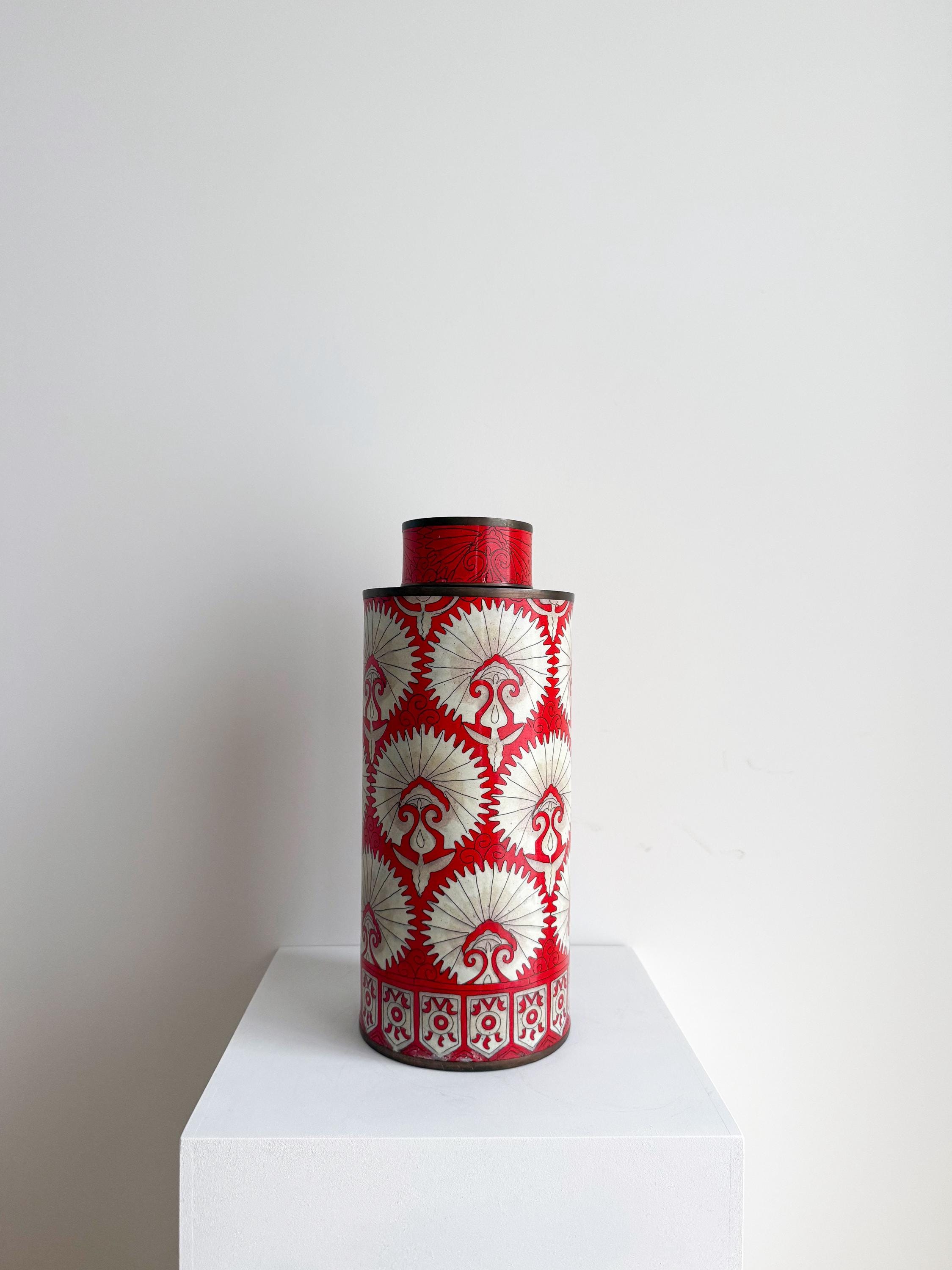 Vase Rare Fabienne Jouvin Paris – Images Multiples Décor Peint – État Parfait