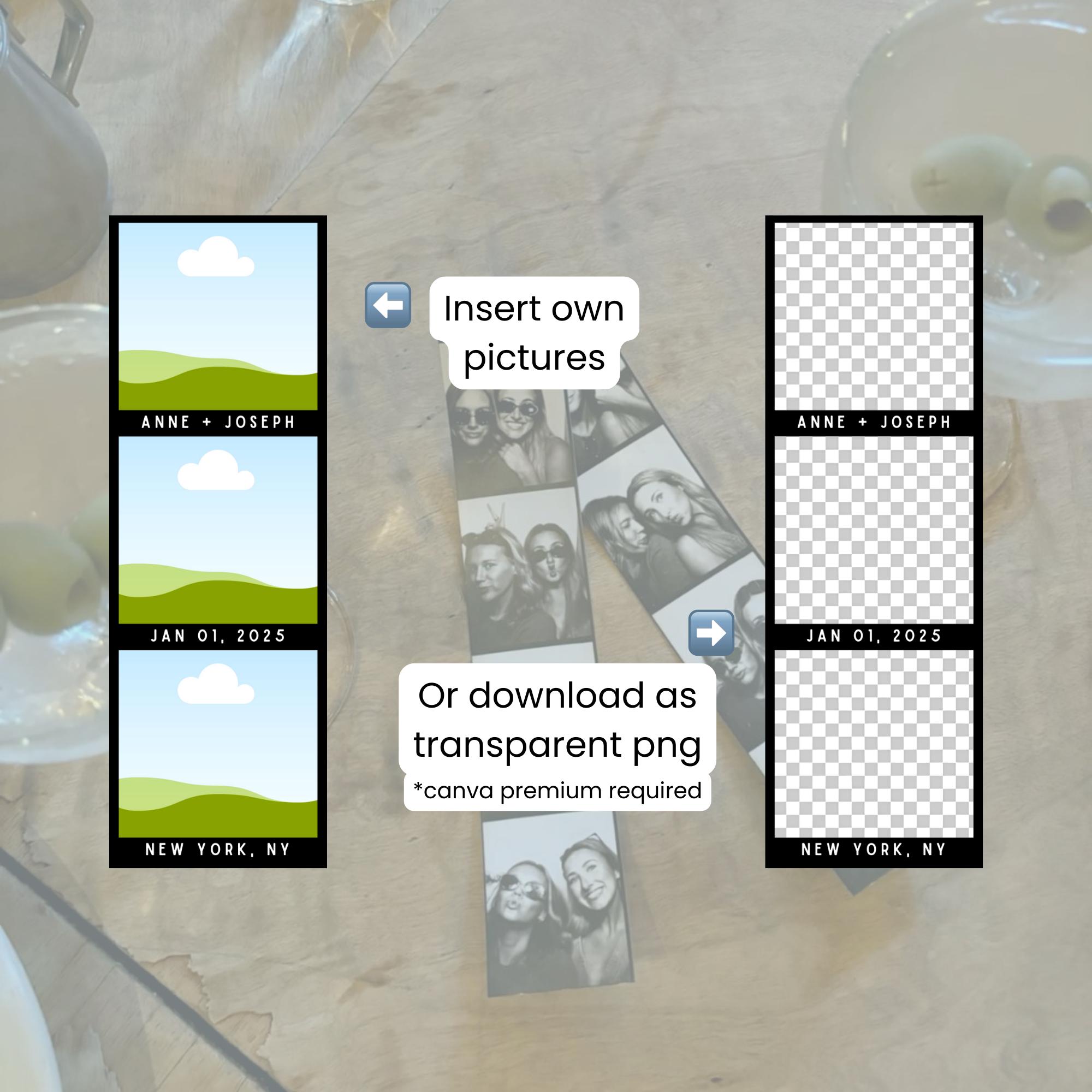2x6 Photo Strip Overlay | Modern Trendy Retro Aesthetic | Fun Party ...