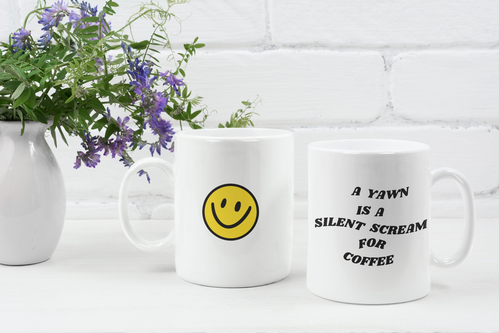 A Yawn is A Silent Scream for Coffee - Etsy