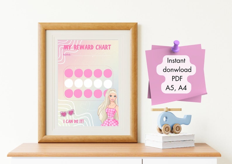 5 Reward Charts for Kids barbie - Etsy
