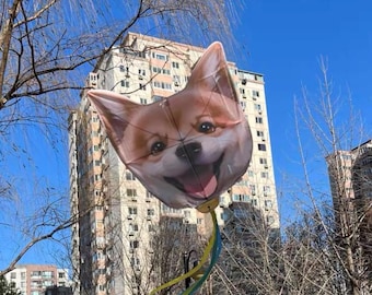 Unique Animal Kite, Dog & Cat Face Design, Large Outdoor Flying Toy, Fun Family Activity, Holiday Gift, Beach Park Play, Kids Adults