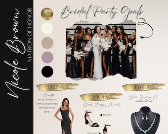 Editable Bridesmaid Info Template, Bridal Party Information Flyer, Bridesmaid Template,