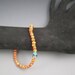Sponge Coral 4mm Beaded Elastic Bracelet with Turquoise Bead and Silver Bead Fits 6 3/4" Wrist KHB1611 NWT