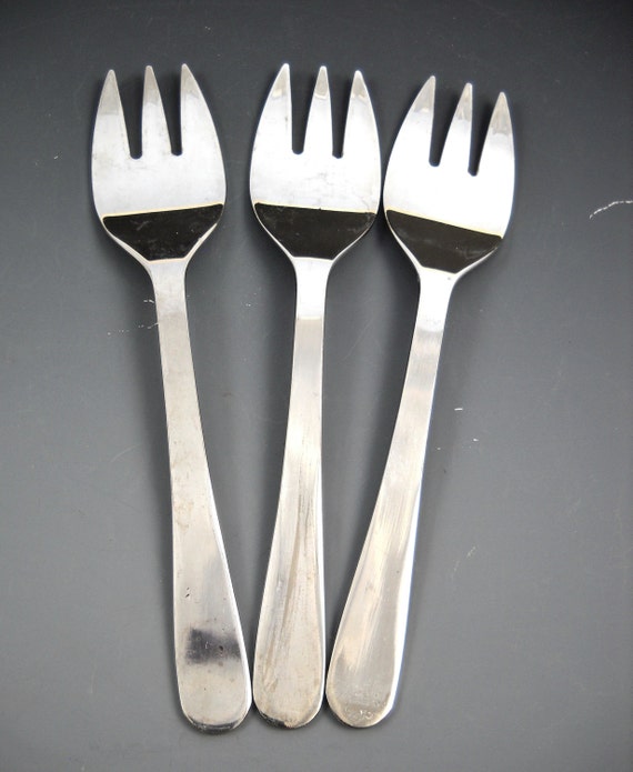 Set of 3 Silver Plated Italy 5 Flat Child s Hors Deouvres Fork Etsy