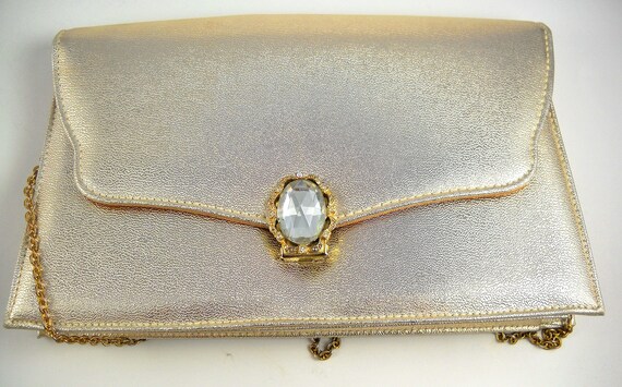 Ande Gold Lame Evening Clutch Vintage with Option… - image 3
