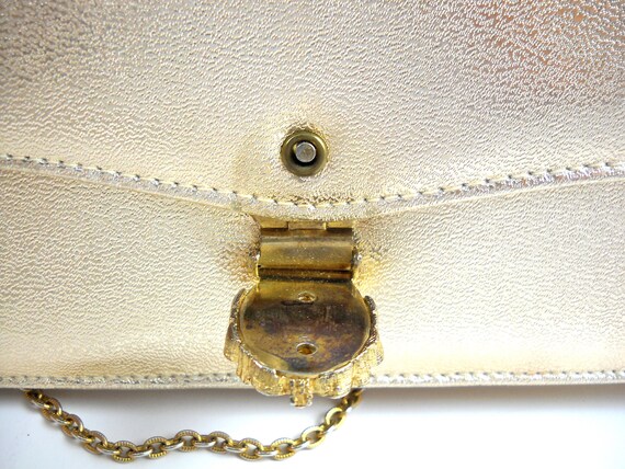 Ande Gold Lame Evening Clutch Vintage with Option… - image 6