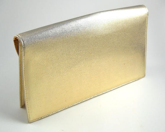 Ande Gold Lame Evening Clutch Vintage with Option… - image 10