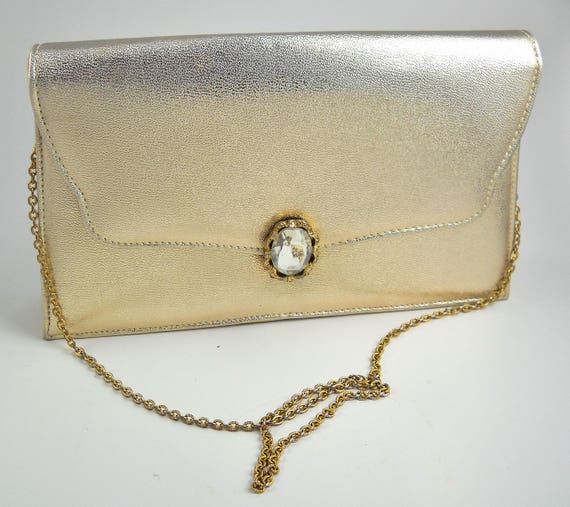 Ande Gold Lame Evening Clutch Vintage with Option… - image 2