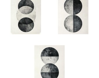 Minimalist Abstract Circle Print Set, Modern Boho Wall Art (Digital Download)