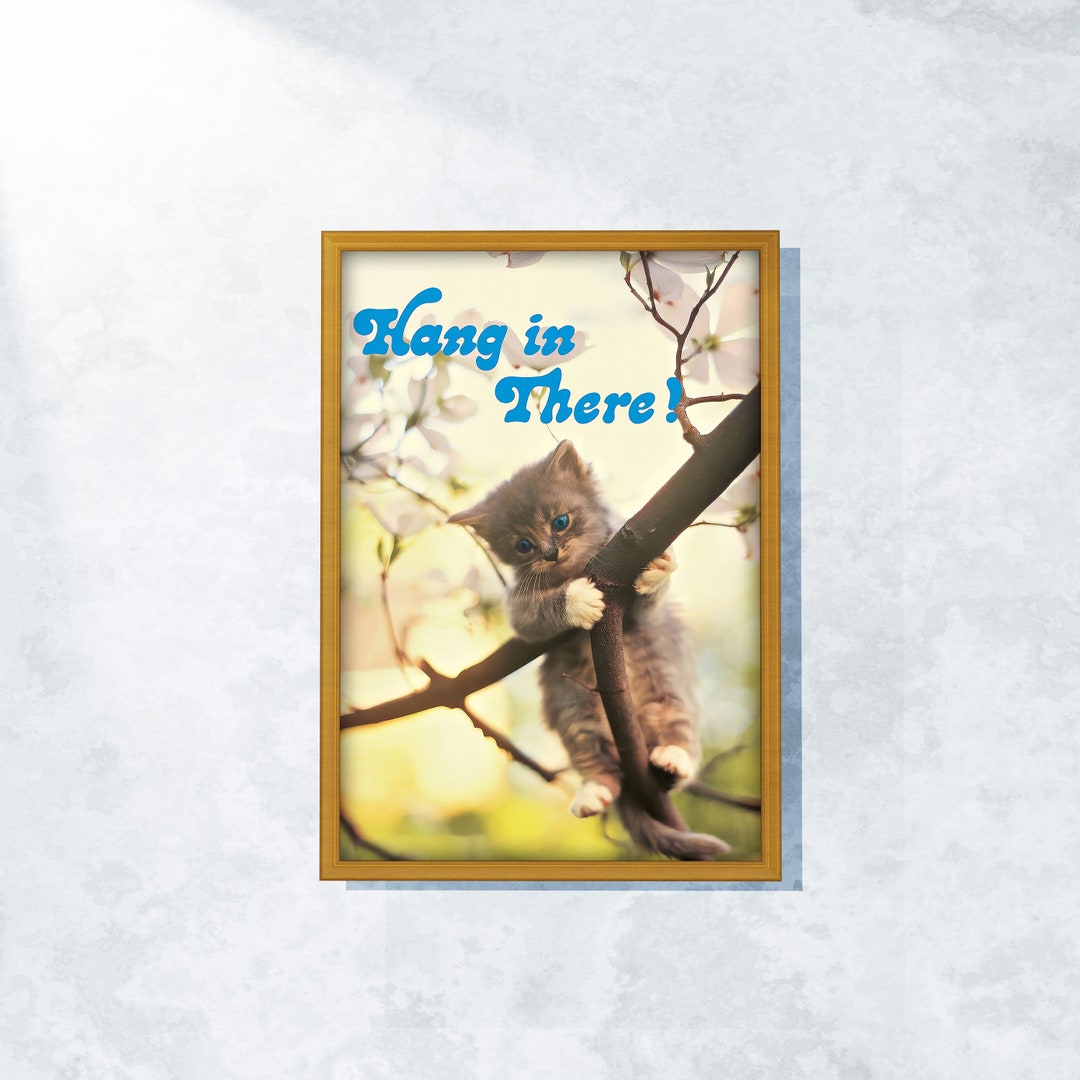 Hang in there cat poster little kitten hang in there cat poster wall