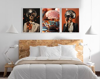 Disco Ball Print Set: Trendy Girly Wall Art (Digital Download)