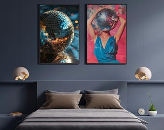 Disco Ball Poster: 90s Preppy Room Decor (Digital Download)