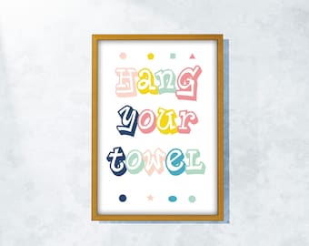 Kids Bathroom Art Set: Colorful Bathroom Rules (Digital Download)