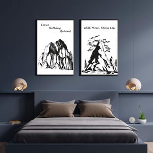 Vintage Mountain Prints: Retro Hiking Decor, Set of 2 (Digital Download)
