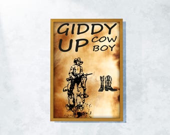 Cowboy Quote Art Print: Minimalist Western Decor (Digital Download)