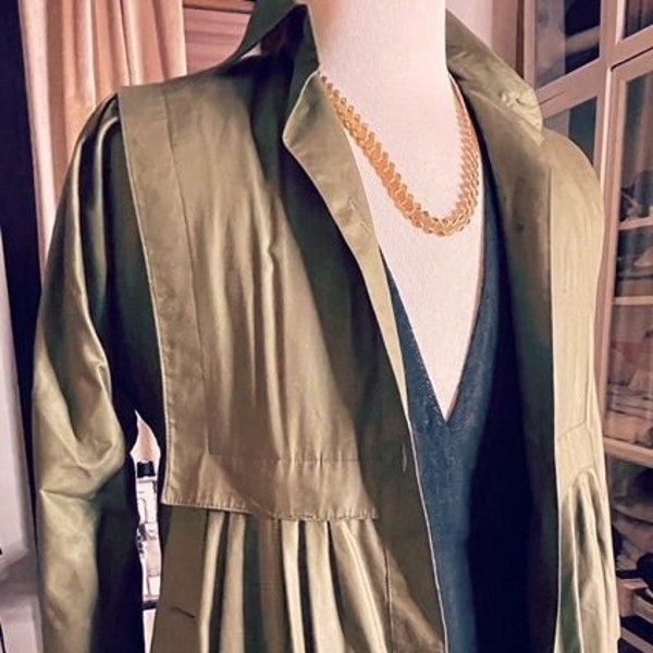 Vintage Rain cheetahs By Naman New York Green Military style Coat/Jacket Size 6