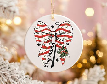Dog Mama Ornament, Dog Mom Gift, Cute Dog Lover Ornament, Gift for Dog Mom, Paw Print Ornament