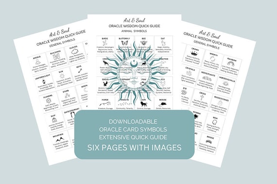 Oracle & Tarot Card Symbols Cheat Sheet, 120 Meanings (instant PDF