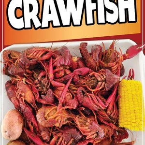 Crawfish Decal Window Sticker Truck Concession Vinyl Restaurant Crawfish Sticker Sign #2