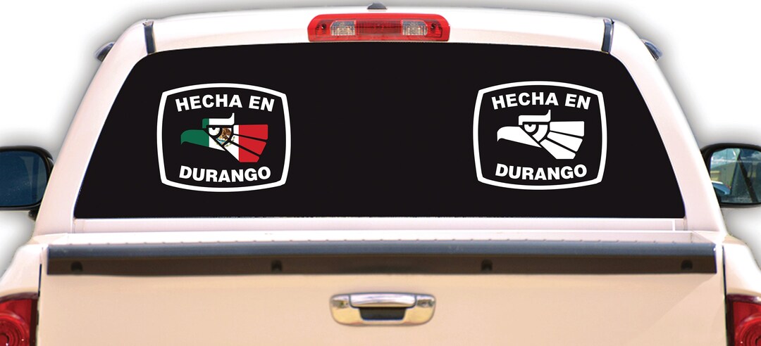 Durango Letters Hecha En Durango Letters Decal Car Window Laptop Flag Vinyl Sticker ...