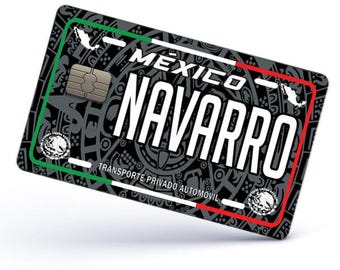 Navarro Credit Card Skin Cover Vinyl Stickers (4 Pack) -Mexican Decal Mexico Car Plate adhesive Navarro