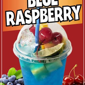 Blue Raspberry Sticker Window Sticker Mexican Drink Truck Concession Vinyl Restaurant Wall Poster Sticker…