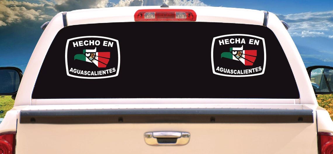 Hecho En Aguascalientes Letters Decal Car Window Laptop Flag Vinyl ...