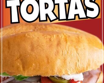 Ricas Tortas Decal Window Sticker Mexican Food Truck Concession Vinyl Restaurant Sandwiches Mexican Cuisine Bolillo Mexican bread