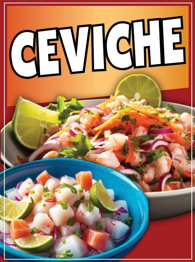 Ceviche Sticker Ceviche Decal Window Sticker Mexican Food Truck Concession Vinyl ...