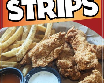 Chicken Strips Sticker Window Sticker Truck Concession Vinyl Restaurant Wall poster Sticker Food Decal Pollo