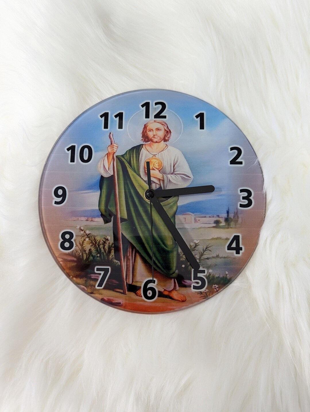 St Jude Wall Clock San Judas Clock Religious Catholic Wall Clock Wall ...