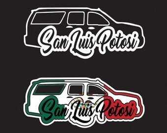 San Luis Potosi Tahoe Chevrolet Decal Silhouette letters Decal Car Window Laptop Vinyl Sticker Mexico SLP Mx Estado Trokiando chevy decal