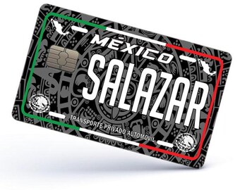Salazar Credit Card Skin Cover Vinyl Stickers (4 Pack) -Mexican Decal Mexico Car Plate adhesive Salazar