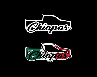 Chiapas Decal Troka Silhouette letters Decal Car Window Laptop Map Vinyl Sticker Mexico CHIS Mx Estado Trokas decal