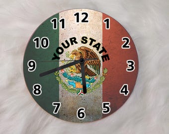 Mexico Escudo Wall Clock | Mexican Flag Clock | Eagle Clock | mexico wall clock