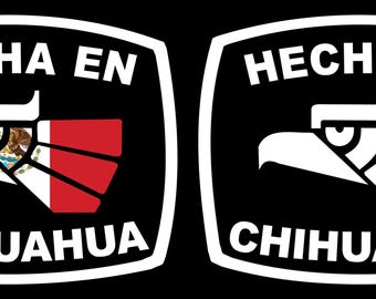 Hecha en Chihuahua letters Decal Car Window Laptop Flag Vinyl Sticker Mexico CHIH Mexican Sticker, Trucking, Trokiando Trucks decal MX Mex