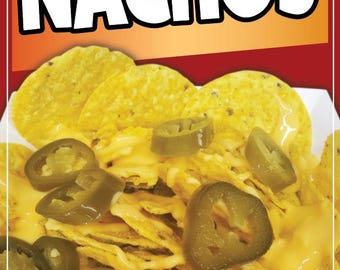 Nachos Sign Decal Window Sticker Truck Concession Vinyl Restaurant Mexican Food SIgn Sticker #2