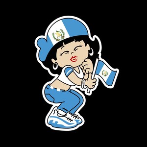 Guatemala Lady Decal chapina flag Decal guatemalan Girl Vinyl Sticker guatemalte