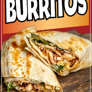 Burritos Decal Window Sticker Mexican Food Truck Concession Vinyl Restaurant