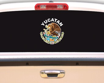 Yucatan Mexican Flag Eagle States Aguila Decal Car Window Laptop Vinyl Sticker Escudo