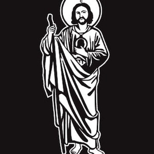 St Jude Decal Sticker Car Decal Window Laptop San Judas Saint Santo Catholic Religion Truck Vehicle Sticker faith god Jesus White