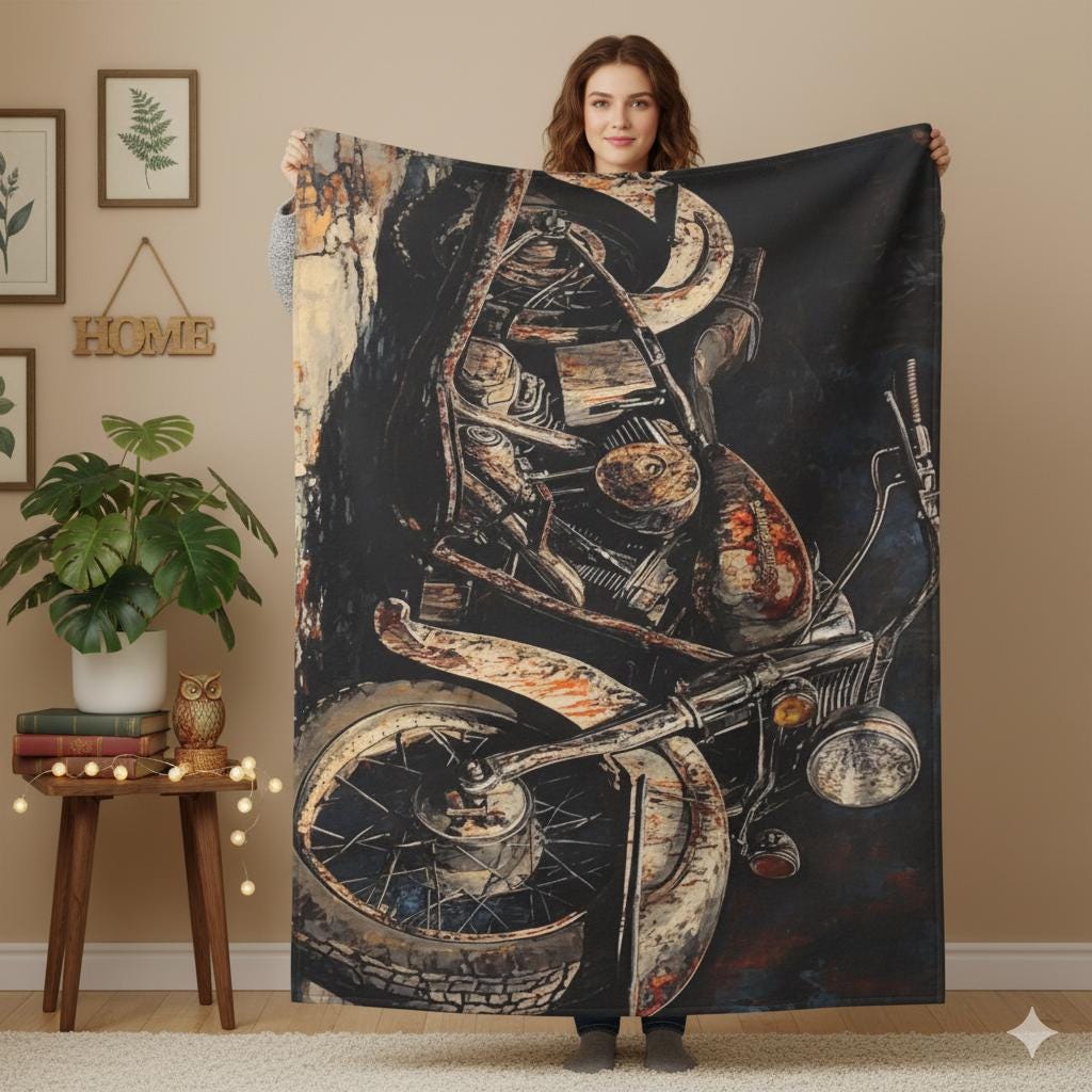 Vintage Harley Davidson Blanket - Etsy