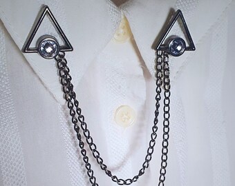 Camisas Collar Pin // Cadena de Plata Bisutería - Elegante Broche Joyería para Hombres y Mujeres Moda-Joyería Unisex Regalos-Tie Collar Pin