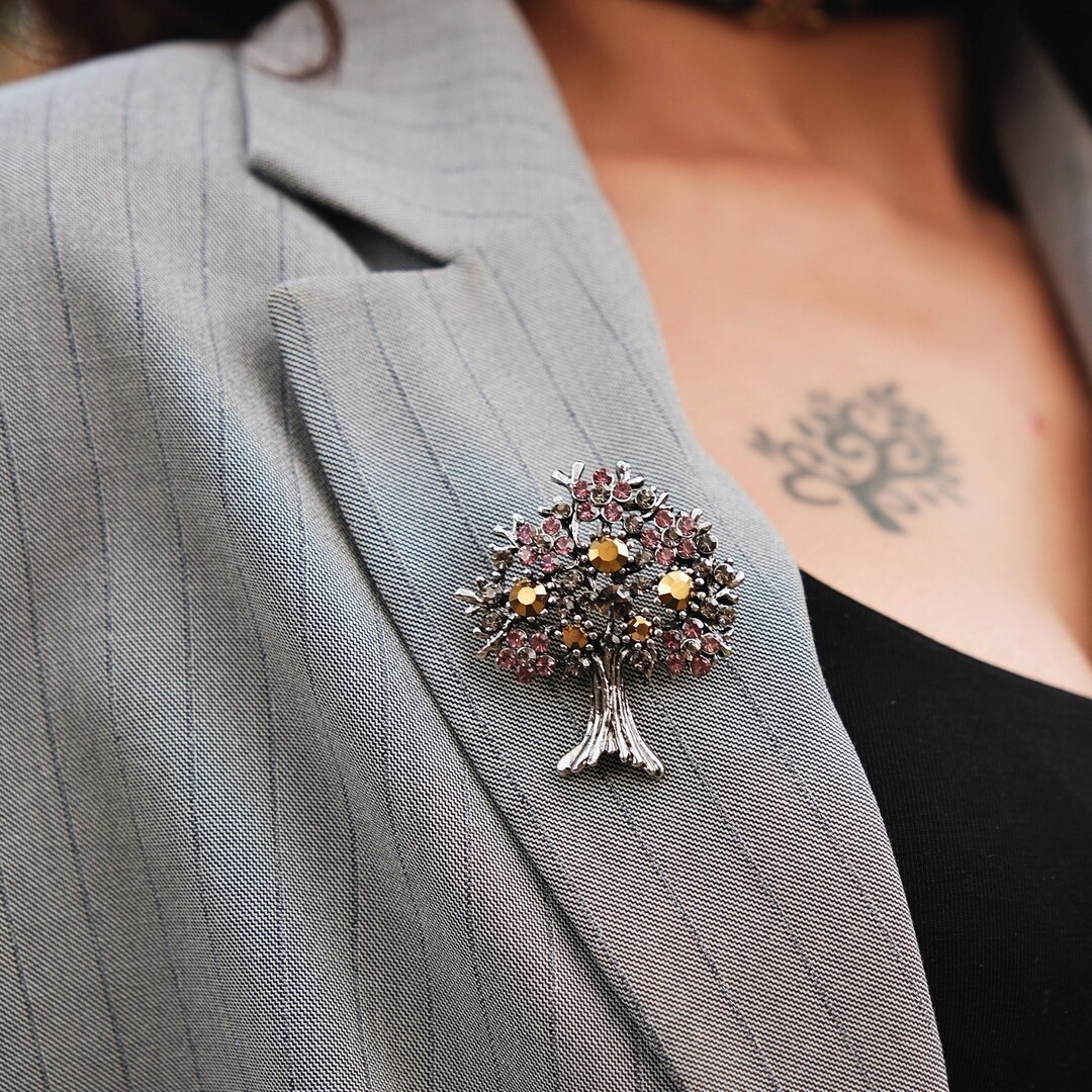 Broche épingle Col Hérisson Colorée En Zirconium Plaqué Platine - Neuf Sans Emballage