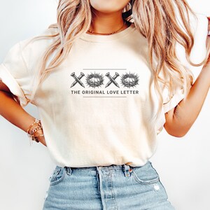 XOXO Las cartas de amor originales, sudadera con Jesús, camiseta con versículo bíblico, regalo religioso de San Valentín, regalo para amantes de Jesús, camiseta XOXO, camiseta cristiana