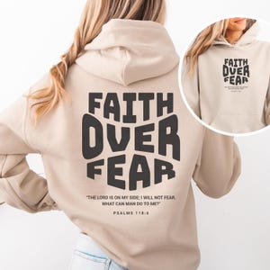 Faith Over Fear Christian Hoodie Christian Sweatshirt Jesus Hoodie Trendy Hoodie Bible Verse Shirt Aesthetic Clothes Aesthetic Hoodie