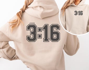 John 3:16 Shirt, Christian hoodie, Church Shirt, Church Hoodie, Jesus Hoodie, God is Good Shirt, Bible Verse Hoodie, Bible Verse Shirt